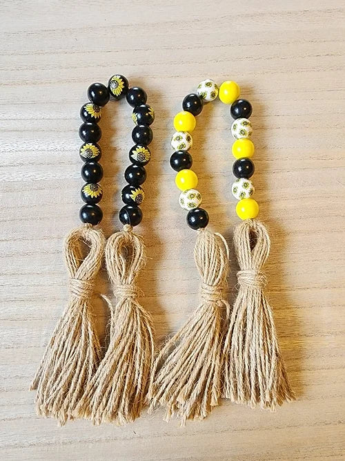 Black & Yellow Wood Bead Garland