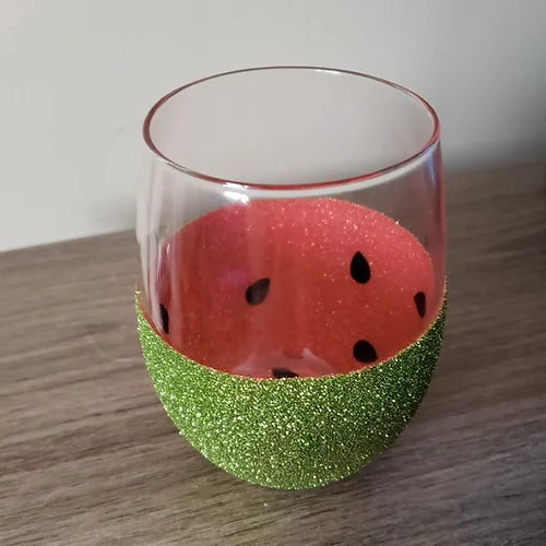 Watermelon Inspired Wine Glass