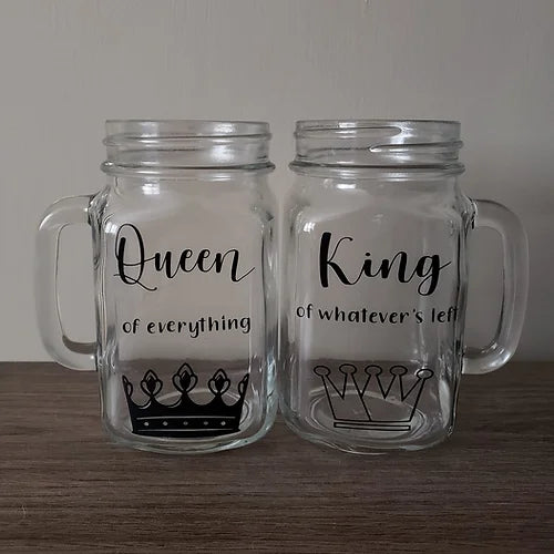 Queen & King Mason Jar Set